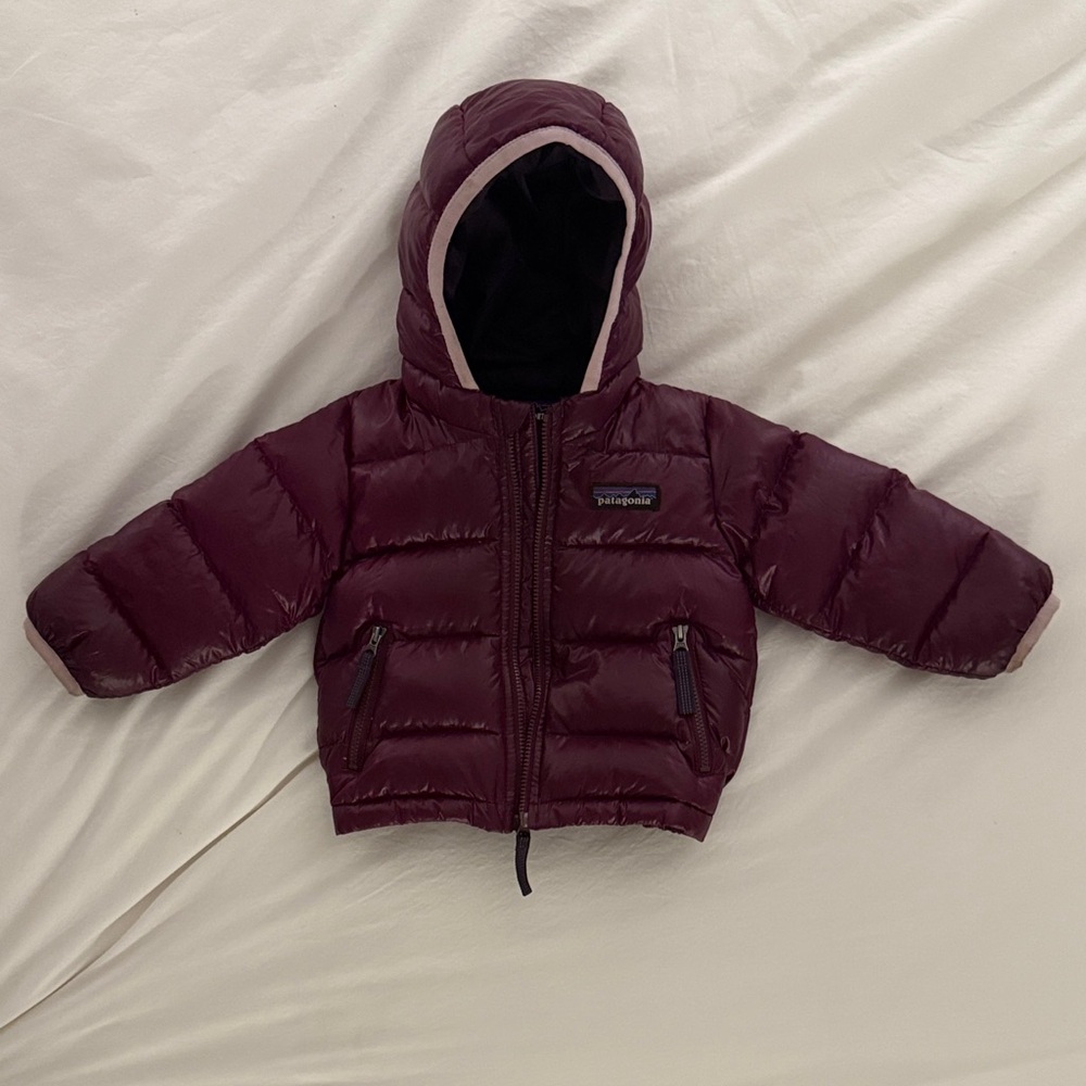Patagonia Purple Hooded Down Puffer Jacket